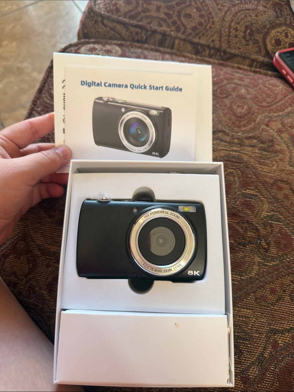 Black 8K Compact Digital Camera with Powerful Zoom